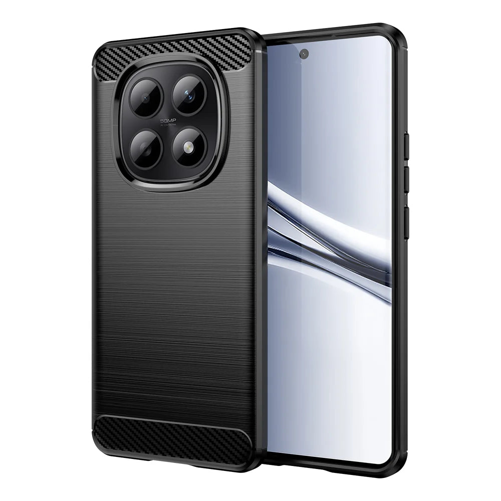 WANLONFENG For Xiaomi Redmi Note 15 4G (Global) Case with Screen Film  LS Series Big Lens Hole Brushed Texture TPU Phone Cover - Black - 2