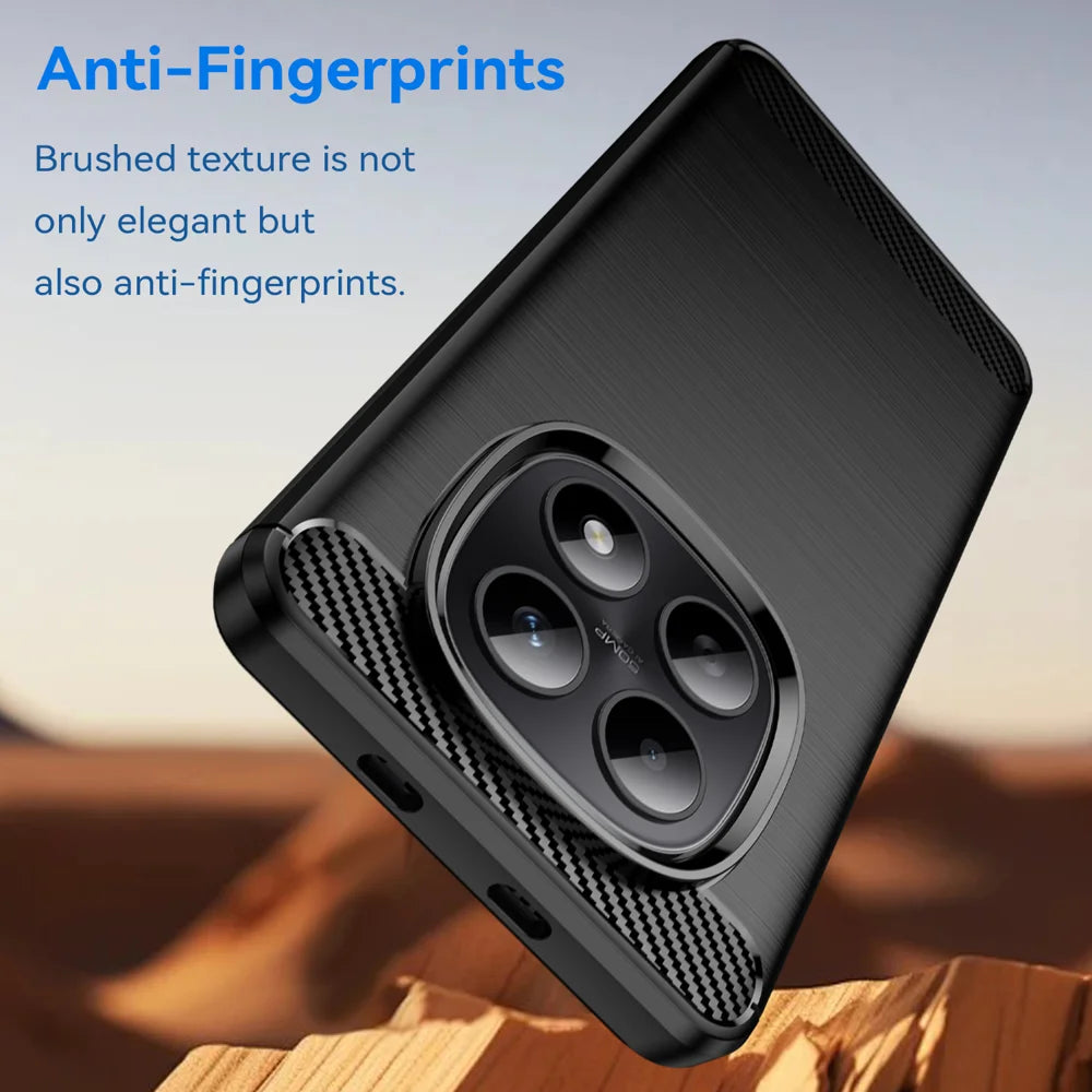 WANLONFENG For Xiaomi Redmi Note 15 4G (Global) Case with Screen Film  LS Series Big Lens Hole Brushed Texture TPU Phone Cover - Black - 4