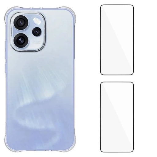 WANLONFENG For Oppo Reno15 Pro 5G (China) / Oppo Reno15 Pro Max 5G (Global) TPU Case  WL2 Series 2.0mm Phone Cover with 2Pcs Tempered Glass Films - Transparent - 1