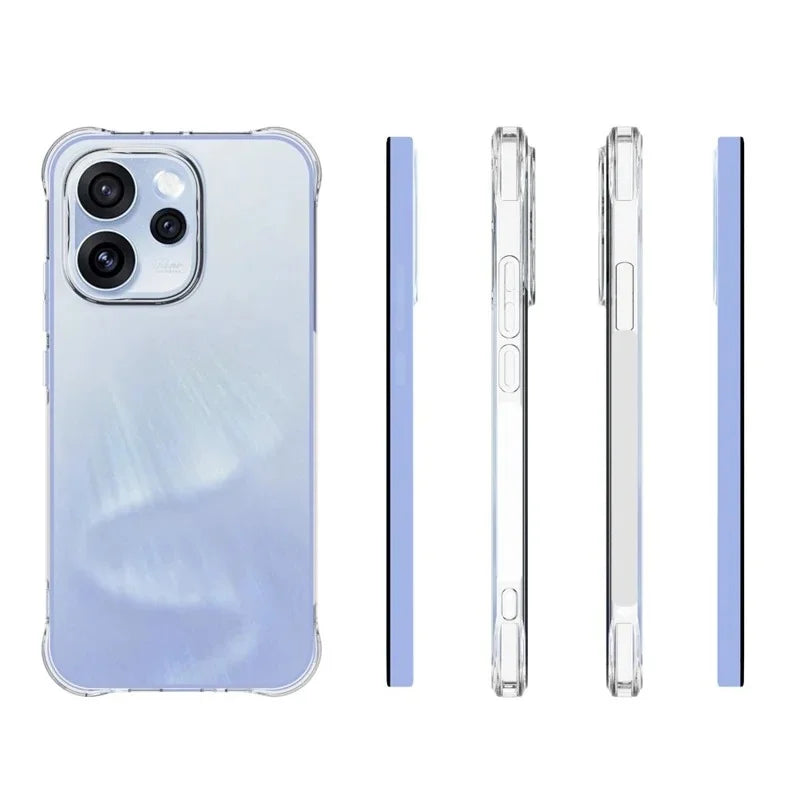 WANLONFENG For Oppo Reno15 Pro 5G (China) / Oppo Reno15 Pro Max 5G (Global) Case  WL Series 2.0mm TPU Phone Cover with Tempered Glass Film - Transparent - 6