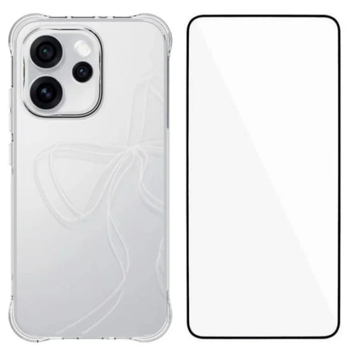WANLONFENG For Oppo Reno15 5G (China) / Oppo Reno15 Pro 5G (Global) Case  WL Series 2.0mm TPU Phone Cover with Tempered Glass Film - Transparent - 1