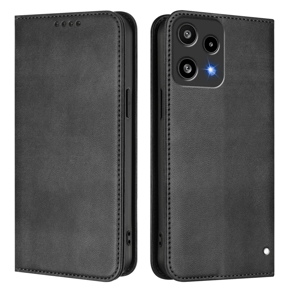 For Nothing Phone (3a) Lite 5G Wallet Cases Retro Texture RFID Blocking Leather Phone Cover - Black - 1