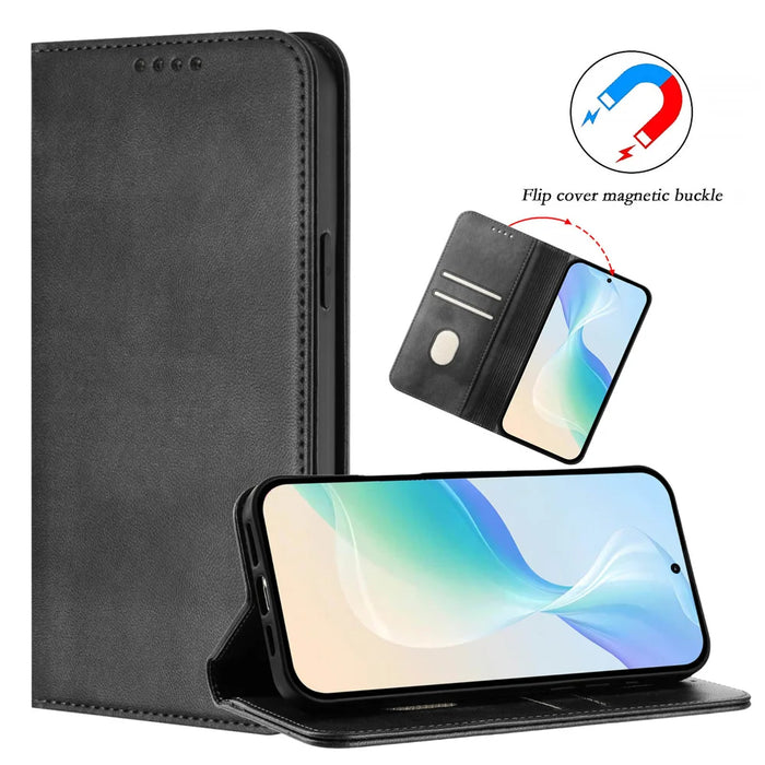 For Nothing Phone (3a) Lite 5G Wallet Cases Retro Texture RFID Blocking Leather Phone Cover - Black - 6