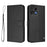 For Nothing Phone (3a) Lite 5G Wallet Case RFID Blocking Calf Texture Leather Stand Phone Cover with Strap - Black - 1