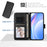 For Nothing Phone (3a) Lite 5G Wallet Case RFID Blocking Calf Texture Leather Stand Phone Cover with Strap - Black - 5