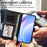 For Nothing Phone (3a) Lite 5G Wallet Case RFID Blocking Calf Texture Leather Stand Phone Cover with Strap - Black - 7