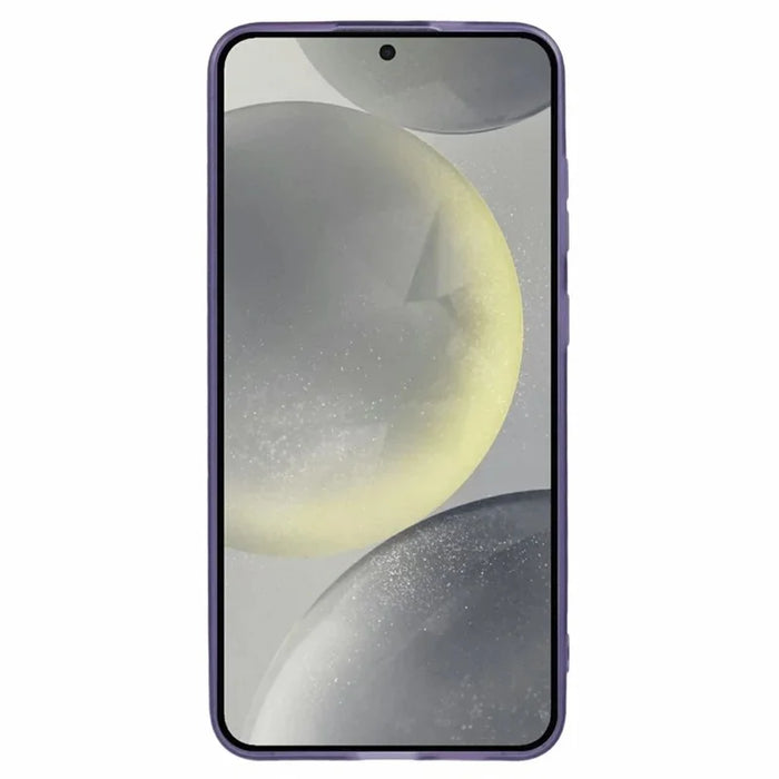 WANLONFENG For Samsung Galaxy S26 TPU Case  DKSM Series Electroplated Frame Back Cover with Tempered Glass - Purple - 3