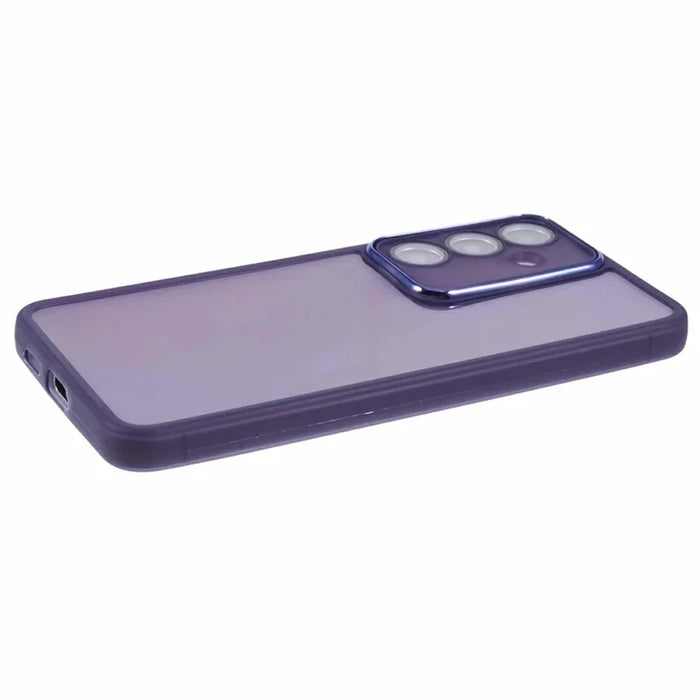 WANLONFENG For Samsung Galaxy S26 TPU Case  DKSM Series Electroplated Frame Back Cover with Tempered Glass - Purple - 6