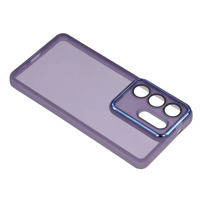 WANLONFENG For Samsung Galaxy S26 Ultra TPU Case  DKSM Series Electroplated Frame Back Cover with Tempered Glass - Purple - 5