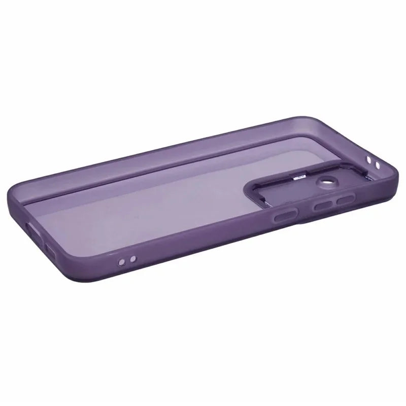 WANLONFENG For Samsung Galaxy S25 FE TPU Case  DKSM Series Electroplated Frame Back Cover with Tempered Glass - Purple - 4