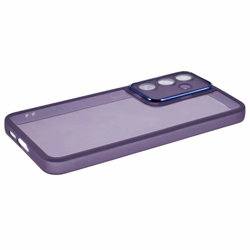 WANLONFENG For Samsung Galaxy S25 FE TPU Case  DKSM Series Electroplated Frame Back Cover with Tempered Glass - Purple - 5