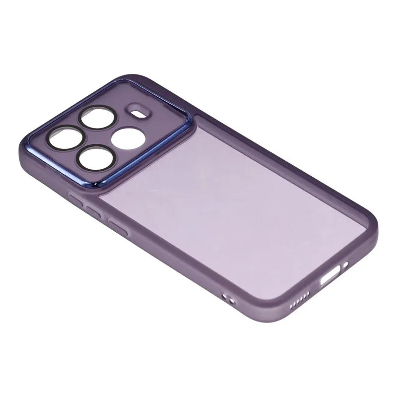 WANLONFENG For Xiaomi 15T Pro TPU Case  DKSM Series Electroplated Frame Back Cover with Tempered Glass - Purple - 4