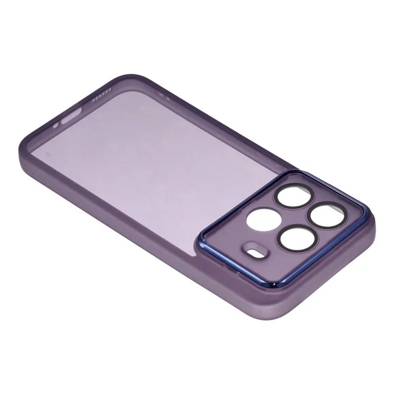 WANLONFENG For Xiaomi 15T Pro TPU Case  DKSM Series Electroplated Frame Back Cover with Tempered Glass - Purple - 5