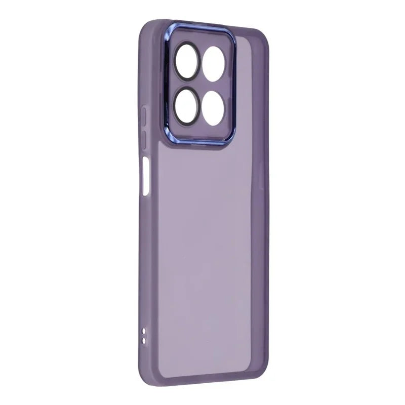 WANLONFENG For Honor 400 Smart 5G / Honor 400 Smart 4G / Honor X7d 4G TPU Case  DKSM Series Electroplated Frame Back Cover with Tempered Glass - Purple - 3