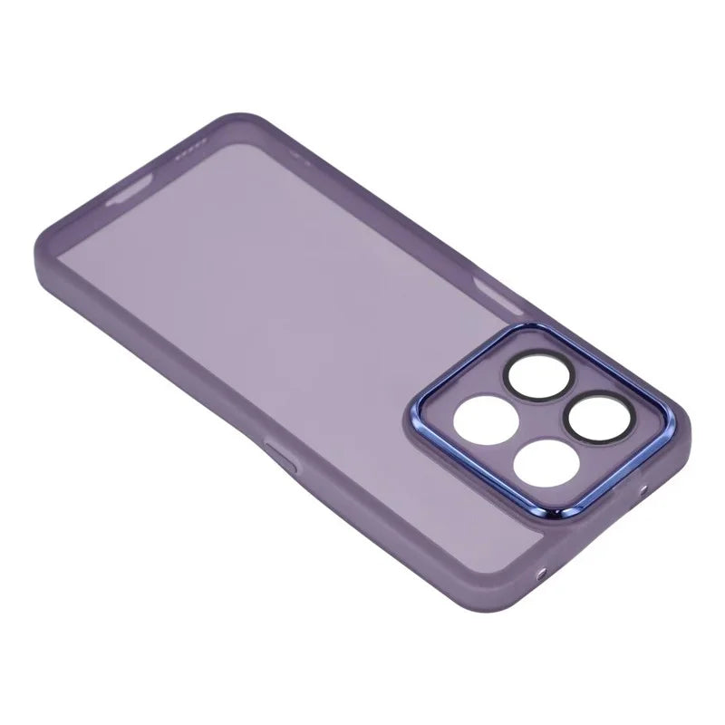 WANLONFENG For Honor 400 Smart 5G / Honor 400 Smart 4G / Honor X7d 4G TPU Case  DKSM Series Electroplated Frame Back Cover with Tempered Glass - Purple - 5