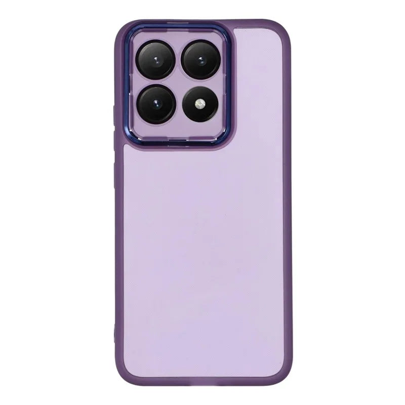 WANLONFENG For Xiaomi 15T TPU Case  DKSM Series Electroplated Frame Back Cover with Tempered Glass - Purple - 2