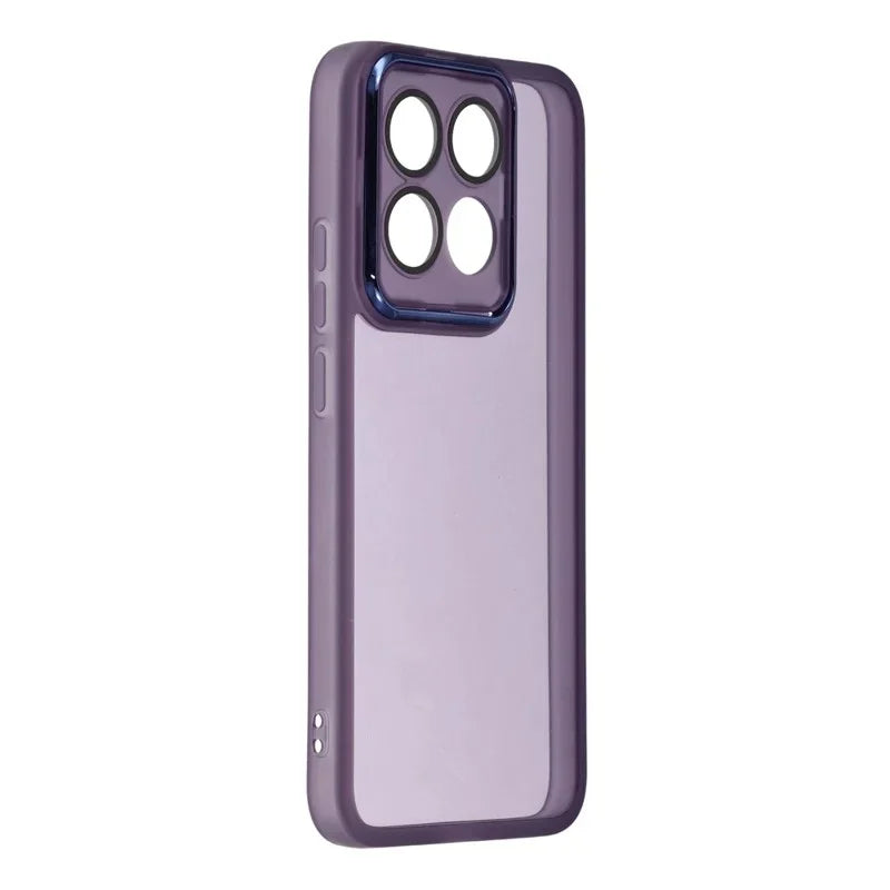 WANLONFENG For Xiaomi 15T TPU Case  DKSM Series Electroplated Frame Back Cover with Tempered Glass - Purple - 3