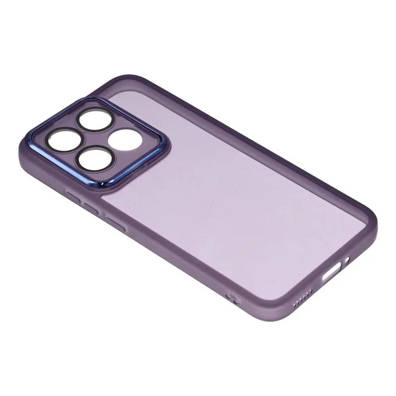 WANLONFENG For Xiaomi 15T TPU Case  DKSM Series Electroplated Frame Back Cover with Tempered Glass - Purple - 4