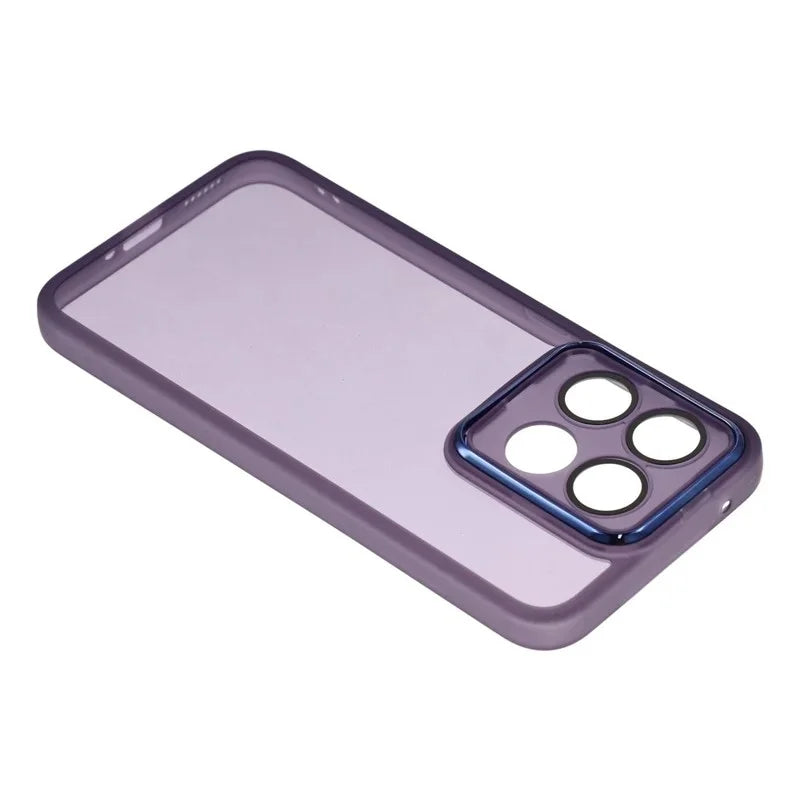 WANLONFENG For Xiaomi 15T TPU Case  DKSM Series Electroplated Frame Back Cover with Tempered Glass - Purple - 5