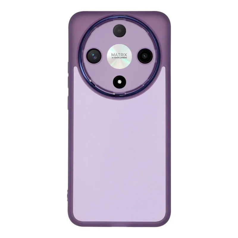 WANLONFENG For Honor Magic8 Lite 5G / Honor X70 5G / Honor X9d 5G TPU Case  DKSM Series Electroplated Frame Back Cover with Tempered Glass - Purple - 2