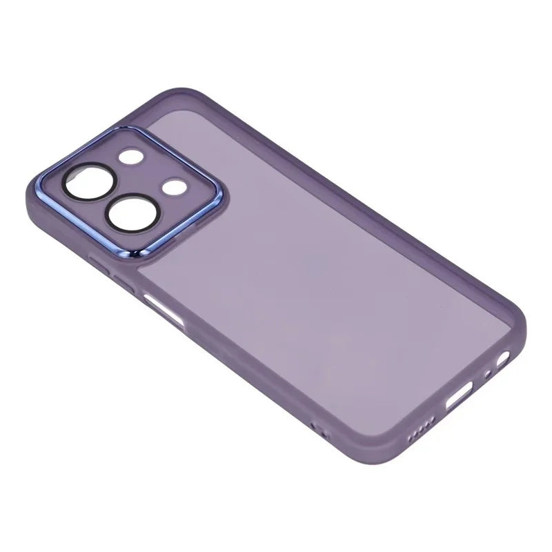 WANLONFENG For Xiaomi Poco C85 4G (171mm) / Xiaomi Redmi 15C 4G (Global) (171mm) TPU Case  DKSM Series Electroplated Frame Back Cover with Tempered Glass - Purple - 4