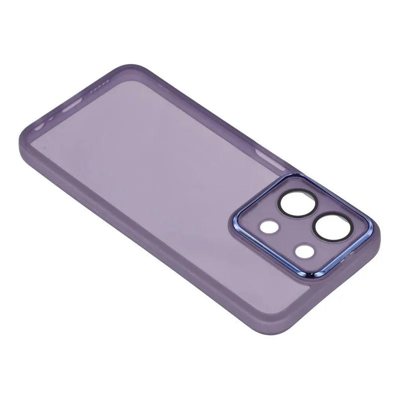 WANLONFENG For Xiaomi Poco C85 4G (171mm) / Xiaomi Redmi 15C 4G (Global) (171mm) TPU Case  DKSM Series Electroplated Frame Back Cover with Tempered Glass - Purple - 5