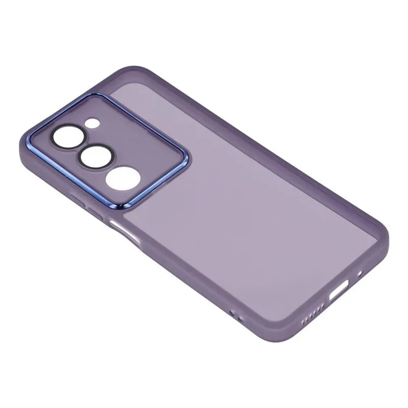 WANLONFENG For Xiaomi Redmi 15 5G (Global) (169mm) TPU Case  DKSM Series Electroplated Frame Back Cover with Tempered Glass - Purple - 5
