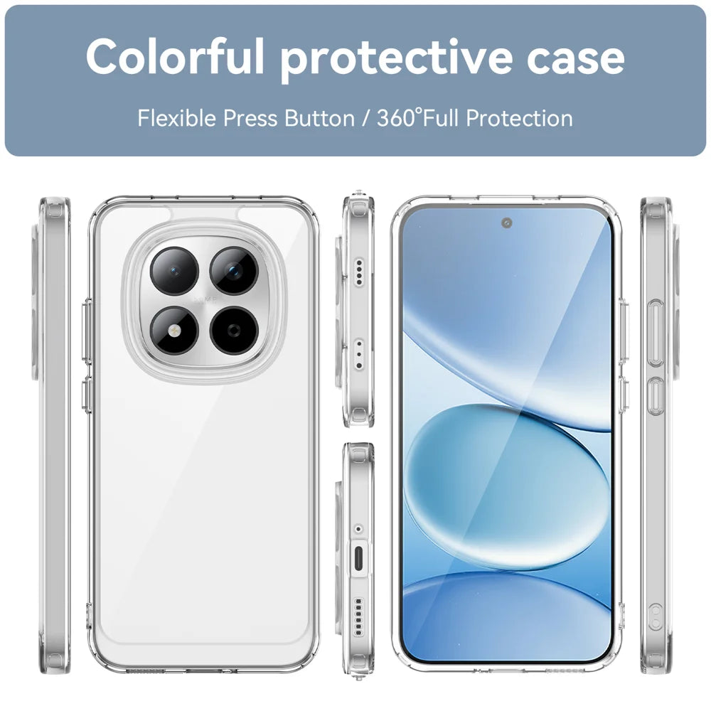 WANLONFENG For Xiaomi Redmi Note 15 Pro 5G (Global) Case  MF Series TPU Acrylic Clear Phone Cover with Tempered Glass Film - Transparent - 3