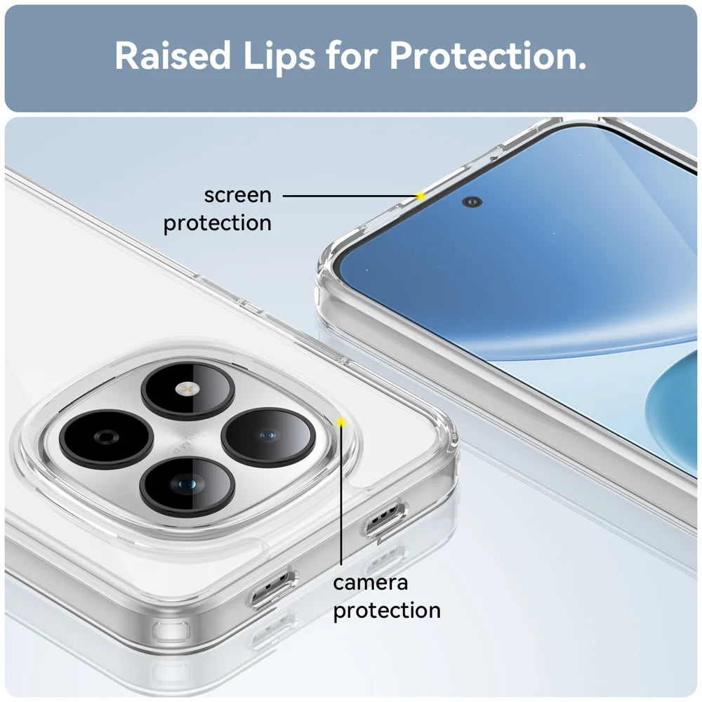 WANLONFENG For Xiaomi Redmi Note 15 Pro 5G (Global) Case  MF Series TPU Acrylic Clear Phone Cover with Tempered Glass Film - Transparent - 7