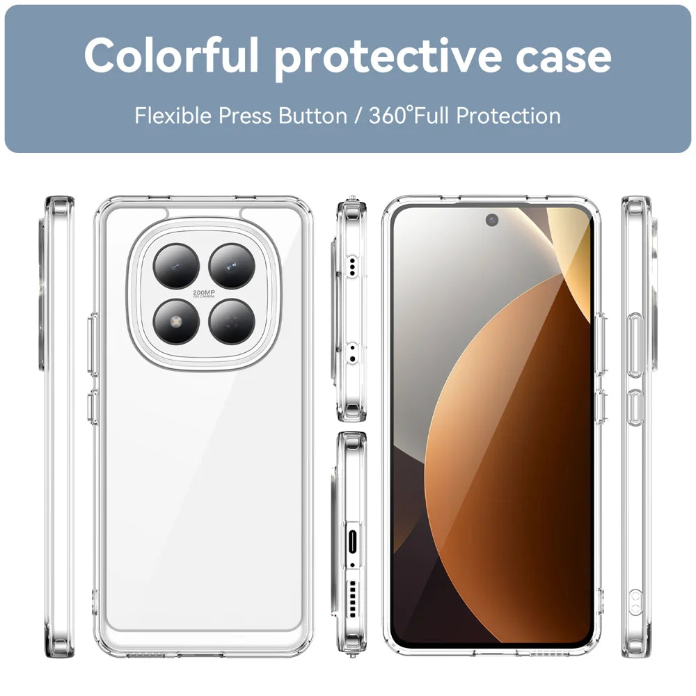 WANLONFENG For Xiaomi Redmi Note 15 Pro 4G (Global) Case  MF Series TPU Acrylic Clear Phone Cover with Tempered Glass Film - Transparent - 3
