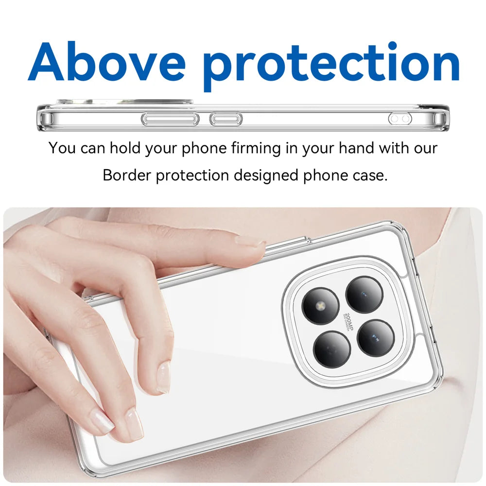 WANLONFENG For Xiaomi Redmi Note 15 Pro 4G (Global) Case  MF Series TPU Acrylic Clear Phone Cover with Tempered Glass Film - Transparent - 5