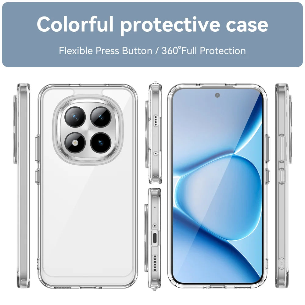 WANLONFENG For Xiaomi Poco M8 Pro 5G / Xiaomi Redmi Note 15 Pro+ 5G (Global) Case  MF Series TPU Acrylic Clear Phone Cover with Tempered Glass Film - Transparent - 3
