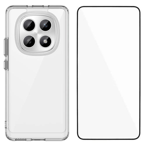 WANLONFENG For Xiaomi Redmi Note 15 4G (Global) Case  MF Series TPU Acrylic Clear Phone Cover with Tempered Glass Film - Transparent - 1