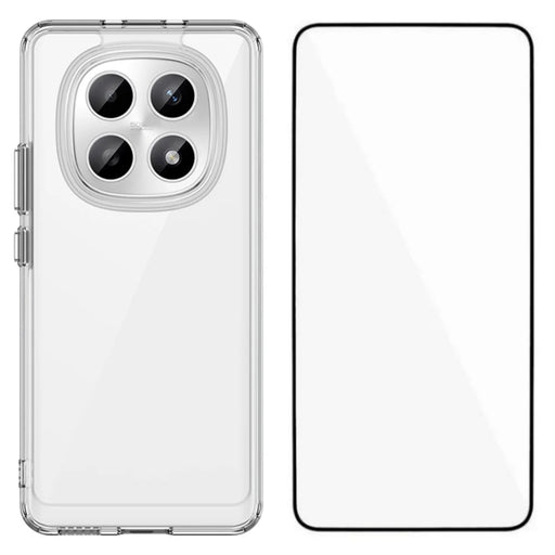 WANLONFENG For Xiaomi Redmi Note 15 4G (Global) Case  MF Series TPU Acrylic Clear Phone Cover with Tempered Glass Film - Transparent - 1