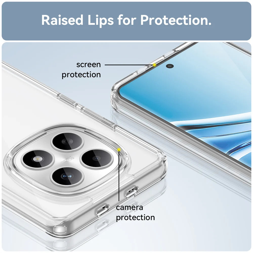 WANLONFENG For Xiaomi Redmi Note 15 4G (Global) Case  MF Series TPU Acrylic Clear Phone Cover with Tempered Glass Film - Transparent - 7