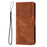 For Samsung Galaxy A37 5G Stand Case Imprinted Lines Leather Phone Cover - Brown - 3