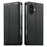 For iPhone 17 Wallet Stand Case Line Splicing TPU PU Leather Phone Cover - Black - 1