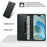 For iPhone 17 Wallet Stand Case Line Splicing TPU PU Leather Phone Cover - Black - 6