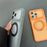 For iPhone 17 Pro Magnetic Case Rotating Kickstand TPU + PC Protective Phone Cover Compatible with MagSafe - Orange - 5