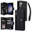 For Samsung Galaxy S26+ Case Zipper Wallet Rivet Decor Leather Phone Cover with Wrist Strap - Black - 1
