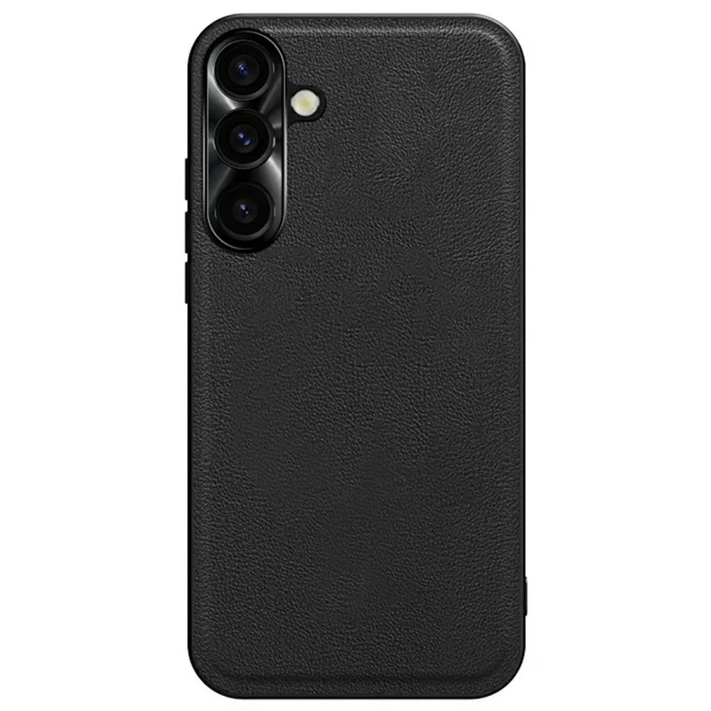 For Samsung Galaxy A37 5G Case PU + TPU + PC Phone Back Cover with Metal Lens Frame - Black - 2