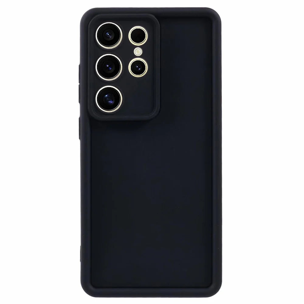For Samsung Galaxy S26 Ultra Case Grooved Design TPU Anti Slip Phone Cover - Black - 1