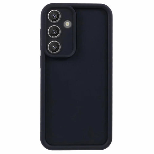 For Samsung Galaxy S25 FE Case Grooved Design TPU Anti Slip Phone Cover - Black - 1