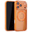 For iPhone 17 Pro Case Magnetic Rotating Kickstand PC + TPU Phone Cover with Detachable Camera Lens Film Compatible with MagSafe - Orange - 1