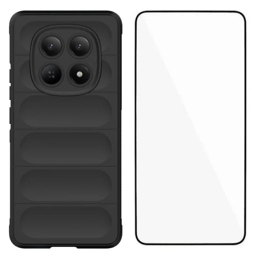 WANLONFENG For Xiaomi Redmi Note 15 4G (Global) TPU Case  HD Series Anti Slip Phone Cover with Tempered Glass - Black - 1
