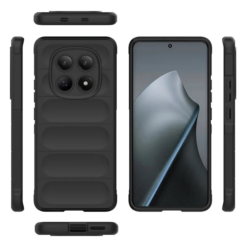 WANLONFENG For Xiaomi Redmi Note 15 4G (Global) TPU Case  HD Series Anti Slip Phone Cover with Tempered Glass - Black - 4