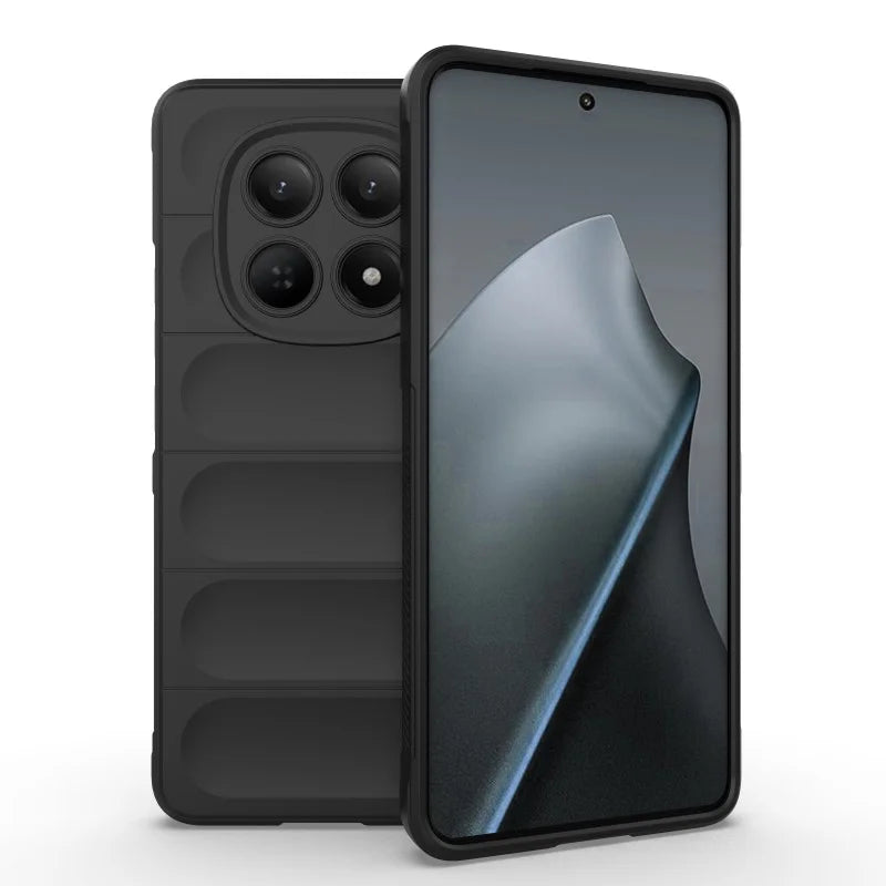 WANLONFENG For Xiaomi Redmi Note 15 4G (Global) TPU Case  HD Series Anti Slip Phone Cover with Tempered Glass - Black - 5