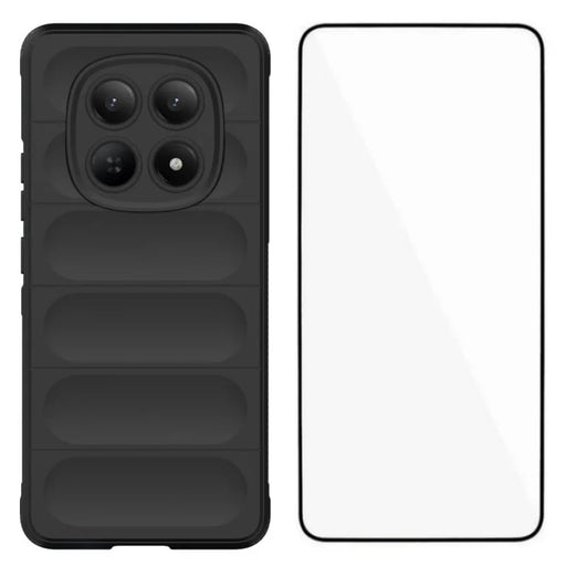 WANLONFENG For Xiaomi Redmi Note 15 Pro 4G (Global) TPU Case  HD Series Anti Slip Phone Cover with Tempered Glass - Black - 1