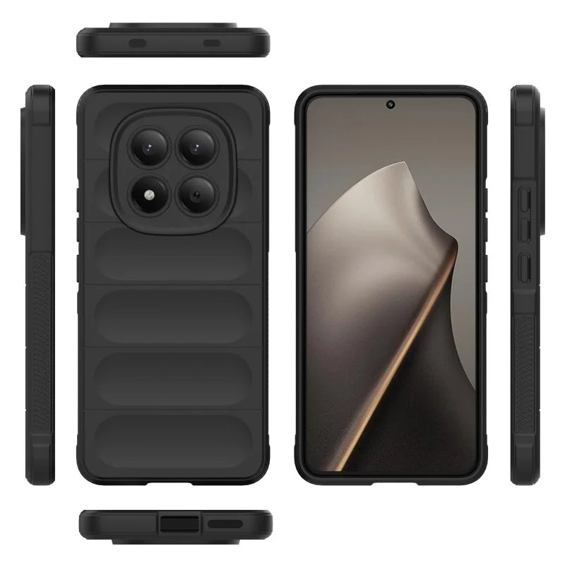 WANLONFENG For Xiaomi Redmi Note 15 Pro 4G (Global) TPU Case  HD Series Anti Slip Phone Cover with Tempered Glass - Black - 4