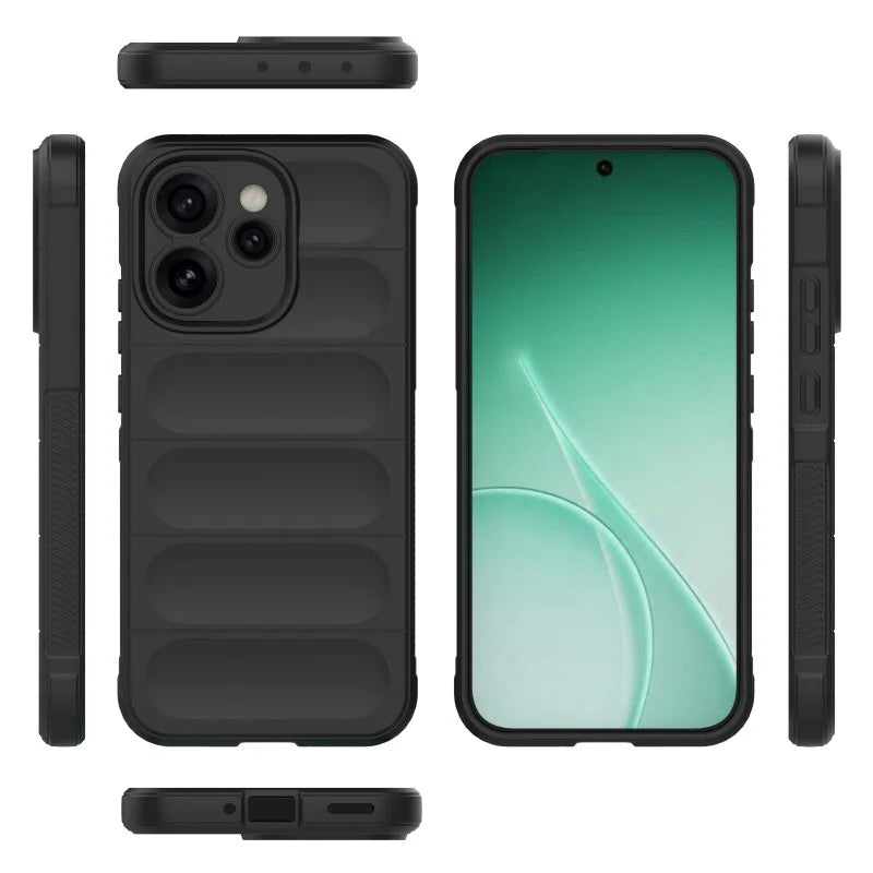 WANLONFENG For Oppo Reno15 Pro 5G (China) / Oppo Reno15 Pro Max 5G (Global) TPU Case  HD Series Anti Slip Phone Cover with Tempered Glass - Black - 4